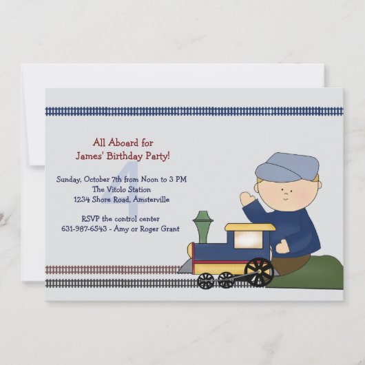 Little Engineer Birthday Party Invitation Kaart (Voorkant)