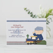 Little Engineer Birthday Party Invitation Kaart (Staand voorkant)