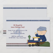 Little Engineer Birthday Party Invitation Kaart (Voorkant / Achterkant)