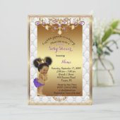 Little etnic Princess, Baby shower Invitation Kaart (Staand voorkant)