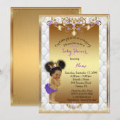 Little etnic Princess, Baby shower Invitation Kaart (Voorkant / Achterkant)