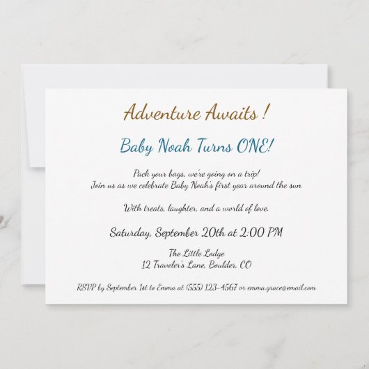 Little Explorer 1e verjaardagsfeestje Kaart (Achterkant)