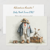 Little Explorer 1e verjaardagsfeestje Kaart (Voorkant / Achterkant)