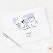 Little Explorer Adventure Blue Baby shower Vierkante Sticker (Envelop)