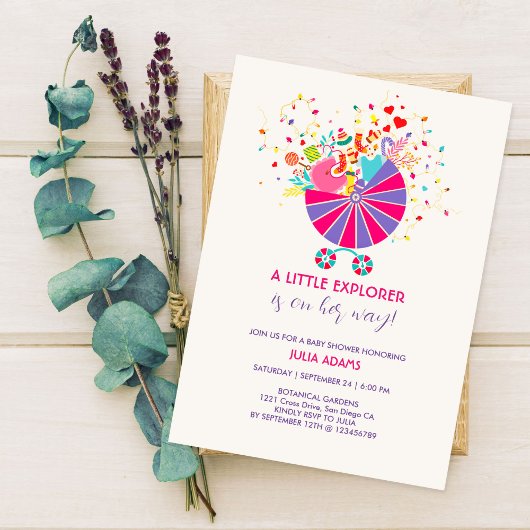 Little Explorer Baby Shower Uitnodiging