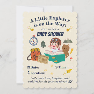 Little Explorer Baby Shower Uitnodiging – Avontuur