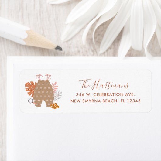 Little Explorer Boho Baby shower Return Address Etiket (Insitu)