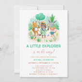 Little Explorer Bos Detective Boy Baby shower Kaart (Voorkant)