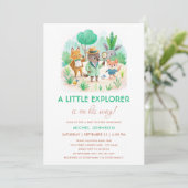 Little Explorer Bos Detective Boy Baby shower Kaart (Staand voorkant)