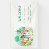 Little Explorer Bos Detective Boy Baby shower Spandoek (Verticaal)