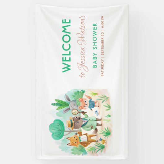 Little Explorer Bos Detective Boy Baby shower Spandoek (Verticaal)