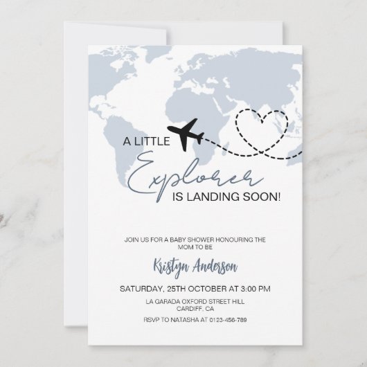 Little Explorer Boy Baby shower Kaart (Voorkant)