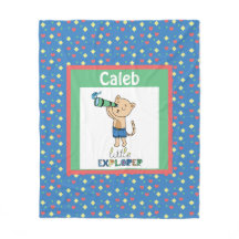 Little Explorer, Cute Personalized Kind Fleece Bl