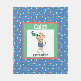 Little Explorer, Cute Personalized Kind Fleece Bl