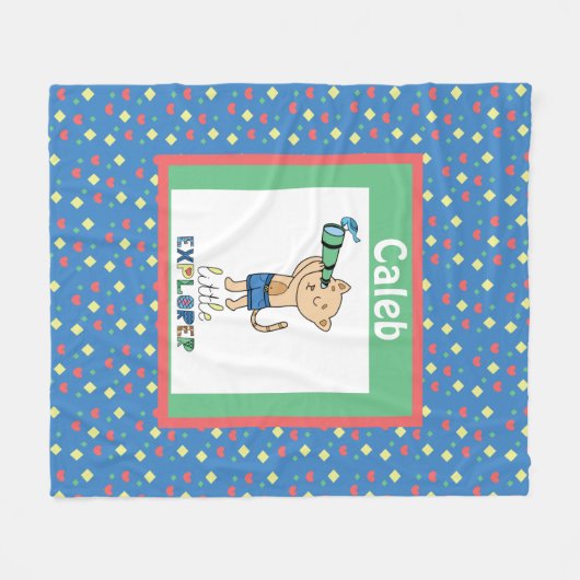 Little Explorer, Cute Personalized Kind Fleece Bl (Voorkant (Horizontaal))