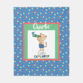 Little Explorer, Cute Personalized Kind Fleece Deken (Voorkant)