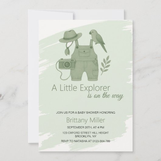Little Explorer Gender Neutral Baby Shower Kaart (Voorkant)