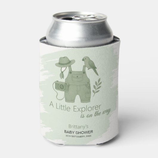 Little Explorer Is On The Way Baby Shower Blikjeskoeler (Blikje Voorkant)