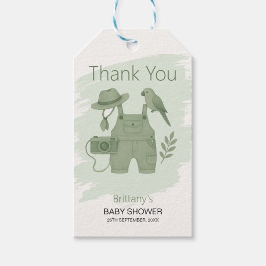 Little Explorer Is On The Way Baby Shower Cadeaulabel (Voorkant)