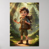 Little Explorer Jungle Adventure Art Poster (Voorkant)