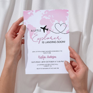Little Explorer landt binnenkort het Baby shower v Kaart
