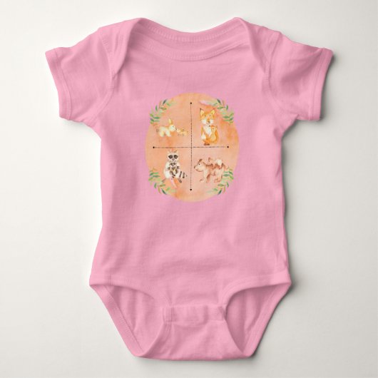 Little Explorer Mom & Baby Animals Baby Bodysuit (Voorkant)