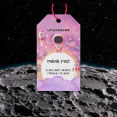 Little Explorer Paarse Baby shower Cadeaulabel