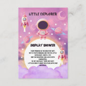 Little Explorer Paarse Baby shower Informatiekaartje (Voorkant)