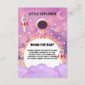 Little Explorer Paarse Baby shower Informatiekaartje (Voorkant)