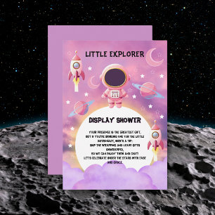 Little Explorer Paarse Baby shower Informatiekaartje