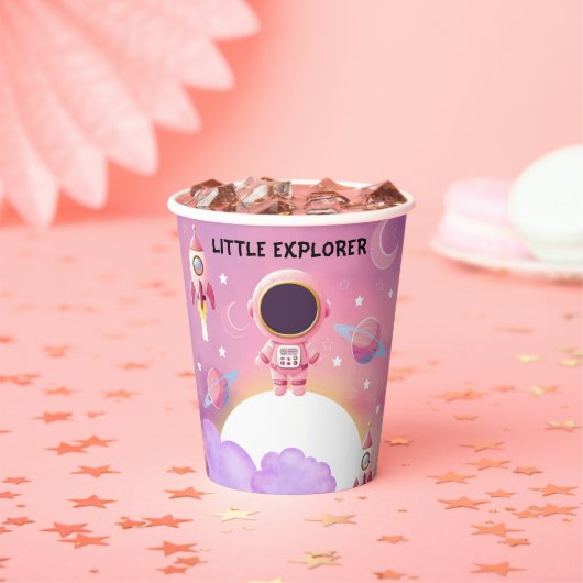 Little Explorer Paarse Baby shower Papieren Bekers (Insitu)