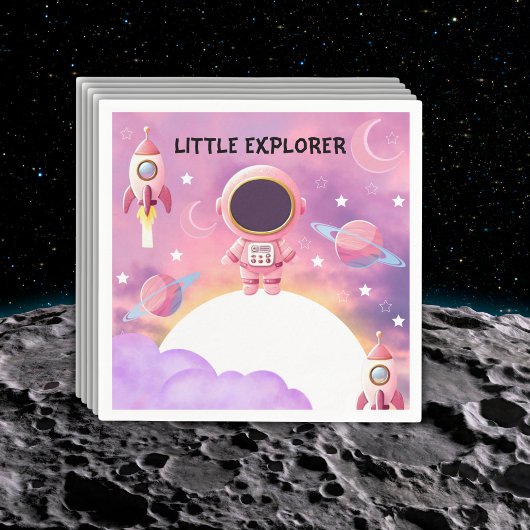 Little Explorer Paarse Baby shower Servet