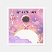 Little Explorer Paarse Baby shower Servet (Voorkant)