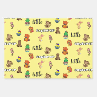 Little Explorer platte blad inpakpapier