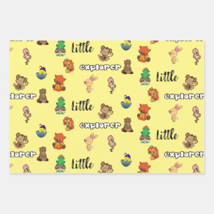 Little Explorer platte blad inpakpapier Vel