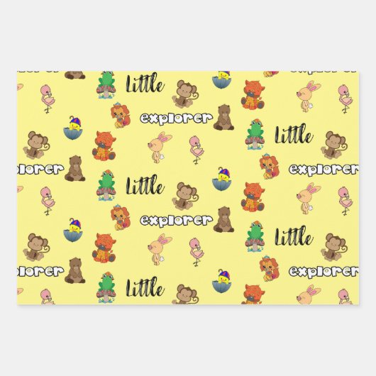 Little Explorer platte blad inpakpapier Vel (Voorkant)