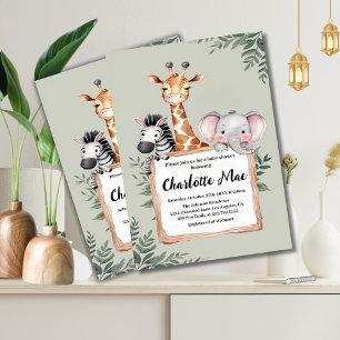 Little Explorer Safari Dieren Jongen Baby Borrel Kaart