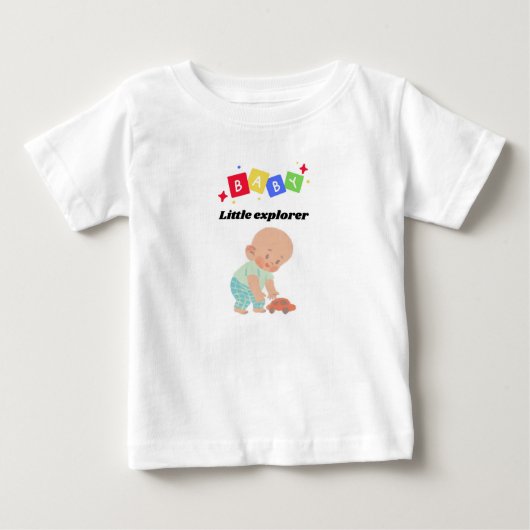 🌍 Little Explorer – Schattige Baby T-shirt (Voorkant)