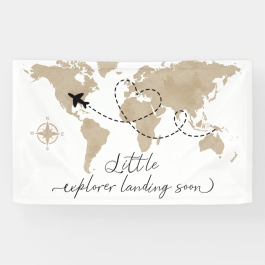 Little Explorer Travel Baby shower Banner (Horizontaal)