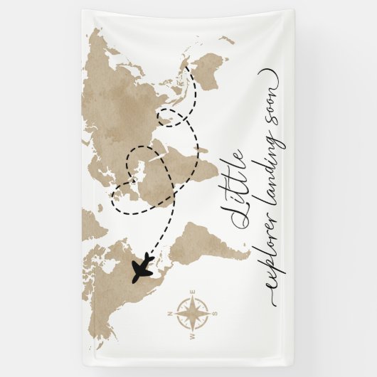 Little Explorer Travel Baby shower Banner (Verticaal)
