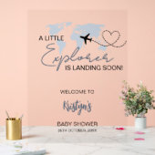 Little Explorer Wereldkaart Baby shower Welkom Acryl Bord (Huwelijk)