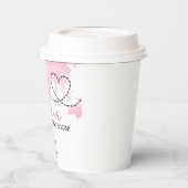 Little Explorer Wereldkaart Roze Baby shower Papieren Bekers (Links)