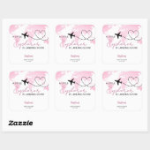 Little Explorer Wereldkaart Roze Baby shower Vierkante Sticker (Vel)