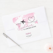 Little Explorer Wereldkaart Roze Baby shower Vierkante Sticker (Envelop)