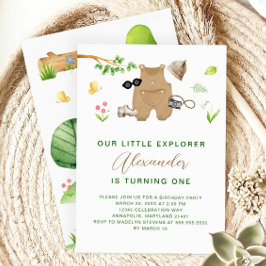 Little Explorer Woodland Forest Hiking Birthday Kaart