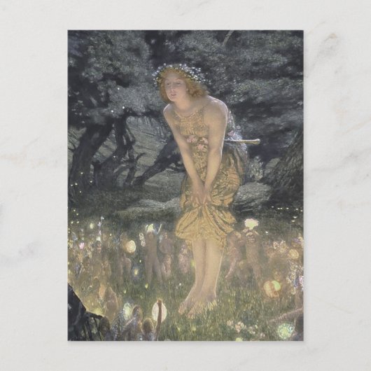 Little Fairy Angel en Girl Briefkaart (Voorkant)