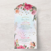 Little Fairy Baby Meisje Douche All In One Uitnodiging (Binnen)