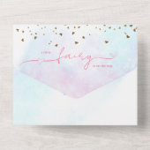 Little Fairy Baby Meisje Douche All In One Uitnodiging (Achterkant)