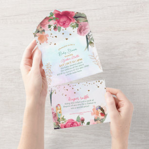 Little Fairy Baby Meisje Douche All In One Uitnodiging