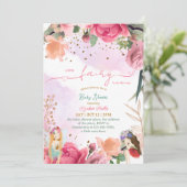 Little Fairy Baby Meisje Douche Kaart (Staand voorkant)